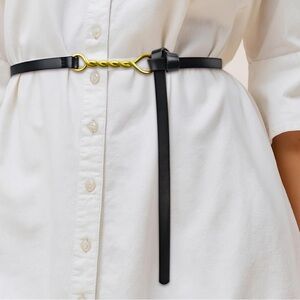 New! Black Vegan Leather Wrap Belt (OS) NWOT